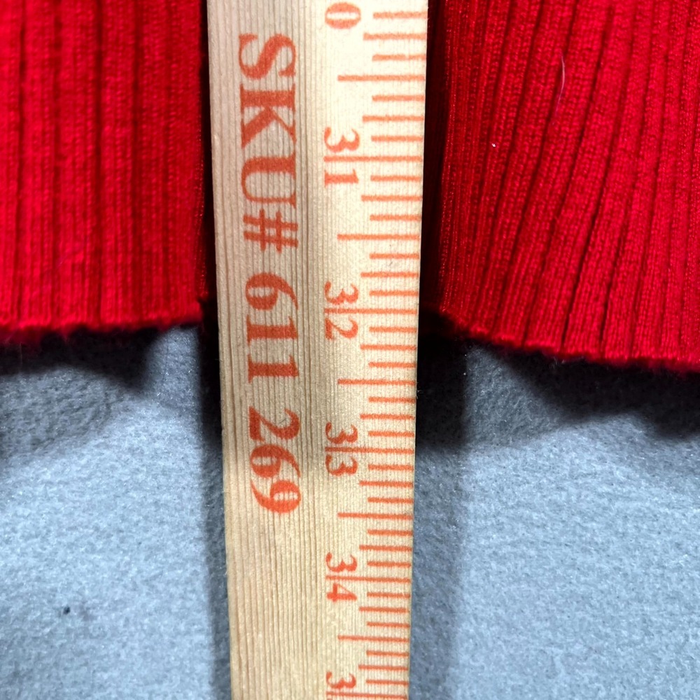 Say What Sweater Dress Womens Medium Red Tight Knit Ribbed Keyhole Cold Shoulder - Picture 5 of 6